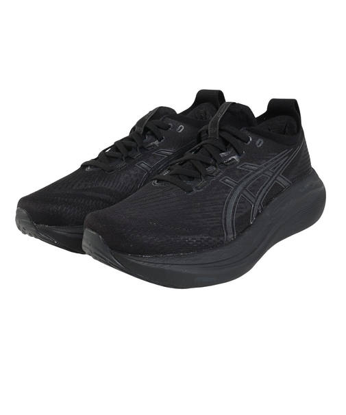 アシックス（ASICS）ランニングシューズ ゲルニンバス27 ブラック グレー 1011B958.001 スニーカー クッション GEL-NIMBUS 27