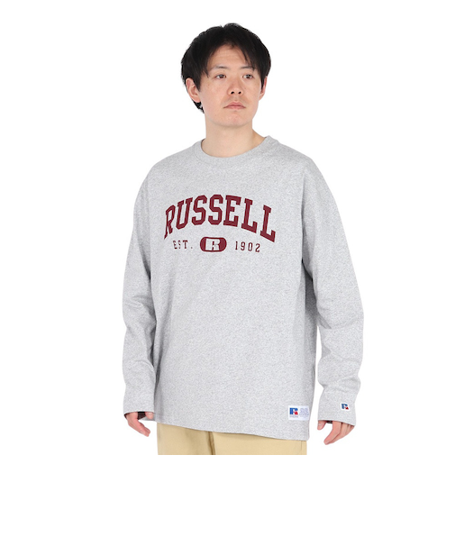 ラッセル（RUSSELL）88/12カレッジロゴ ロングTシャツ RBM25ES0004 MGRY