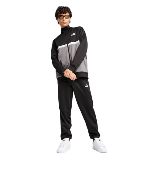 プーマ（PUMA）ポリ カラーブロックスーツ 上下セット 687659 01 BLK