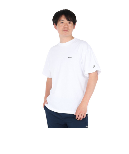 ニューエラ（NEW ERA）半袖 オーバーサイズド ドロップショルダー パフォーマンス Tシャツ シャドー ロゴ ホワイト 14410160