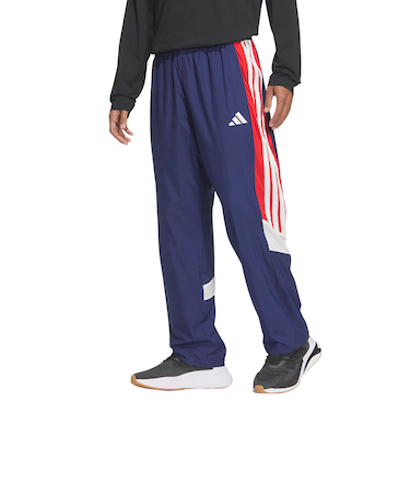 アディダス（adidas）マストハブ ルーズフィット メッシュ裏地付き フルレングス オープンヘム ウインドパンツ KQD21-JM2107