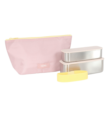 サーモス（THERMOS）弁当箱 フレッシュランチボックス ピンク DSA-605W Y-P 二段 スリム ステンレス 耐熱 保冷 食洗器対応