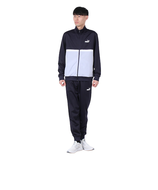 プーマ（PUMA）ポリ カラーブロックスーツ 上下セット 687659 16 NVY