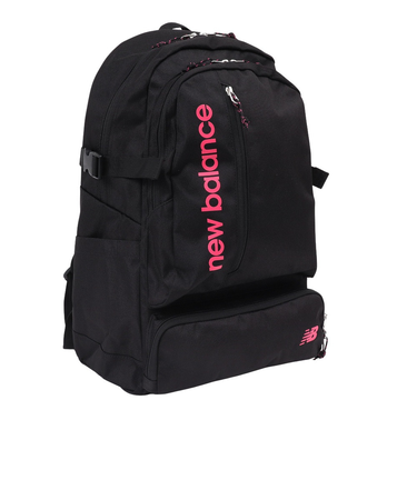 ニューバランス（new balance）リュック ビッグポケット バックパック 黒×ピンク 25L LAB55619BKP デイバッグ 通勤 通学