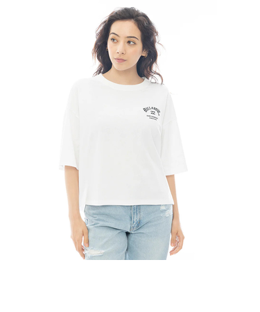 ビラボン（BILLABONG）SQUARE LOGO LOOSE CROPPED 半袖Tシャツ BF013205 WHT