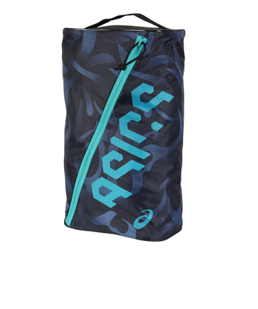 アシックス(ASICS)ヘックスグラフィックシューズケース 紺 Lサイズ 3033C085.400 シューズバッグ 靴入れ シューズ入れ