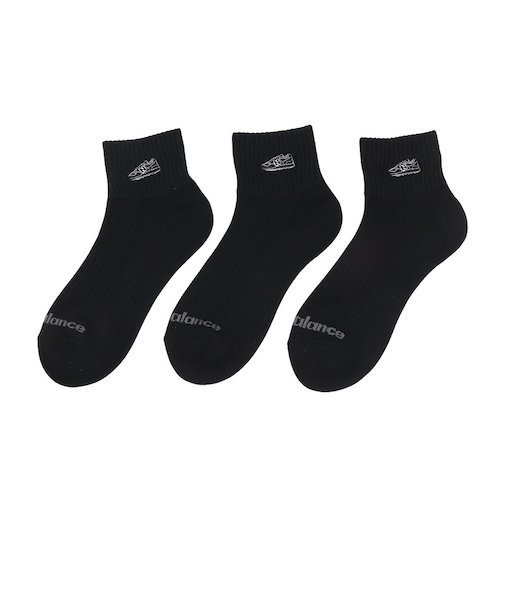 ニューバランス（new balance）ソックス ミッドレングス 3足組 M-LLサイズ Wappen LAS55658BK 新年度 新学期 新調 部活 学生…