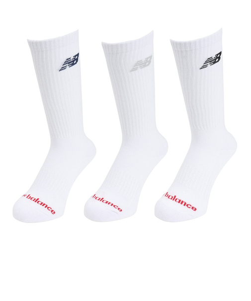 ニューバランス（new balance）ソックス レギュラーレングス 白 M-LLサイズ 3足組LAS55638WT 新年度 新学期 新調 部活 学生 衣替え