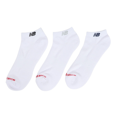 ニューバランス（new balance）ソックス ショートレングス 3足組 白 M-LLサイズ LAS55636WT 新年度 新学期 新調 部活 学生 衣替え…