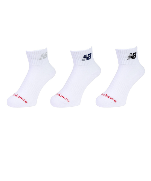ニューバランス（new balance）ソックス ミッドレングス 3足組 白 LAS55637WT 新年度 新学期 新調 部活 学生 衣替え