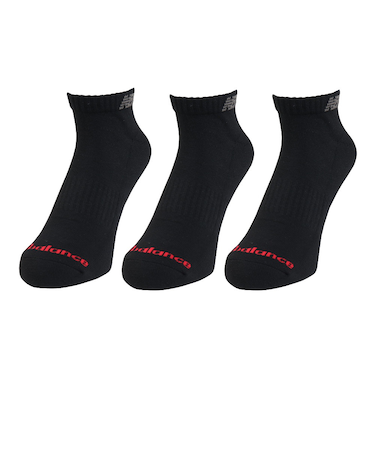 ニューバランス（new balance）ソックス ショートレングス 3足組 黒 M-LLサイズ LAS55636BK 新年度 新学期 新調 部活 学生 衣替え