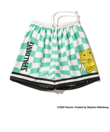 スポルディング(SPALDING)ジュニア バスケットボールウェア 布帛ショーツ スポンジ・ボブ チェッカーフラッグ SJP25064S