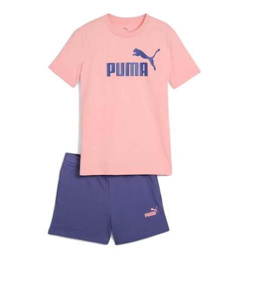 プーマ（PUMA）ガールズ ESS NO. 1 ロゴ 半袖 Tシャツ & ショーツ セット 687805 18 SPNK
