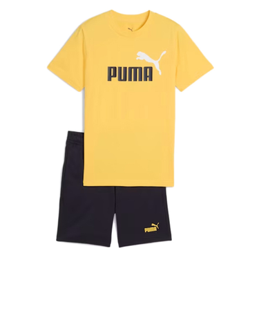 プーマ（PUMA）ボーイズ ESS 2 カラー NO.1 ロゴ 半袖 Tシャツ&ショーツ セット 687867 55 YEL
