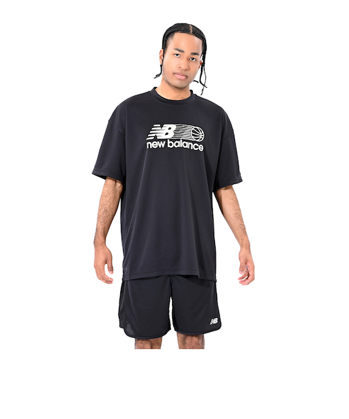 ニューバランス（new balance）バスケットボールウェア グラフィックショートスリーブTシャツ AMT55090BK