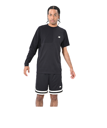 ニューバランス(new balance)バスケットボールウェア アシンメトリーニットシャツ AMT55094BK