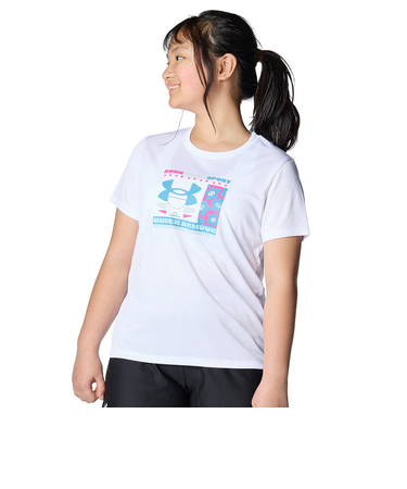 アンダーアーマー（UNDER ARMOUR）ジュニア テック ロゴ フラワーグラフィック 半袖Tシャツ 1389762 100