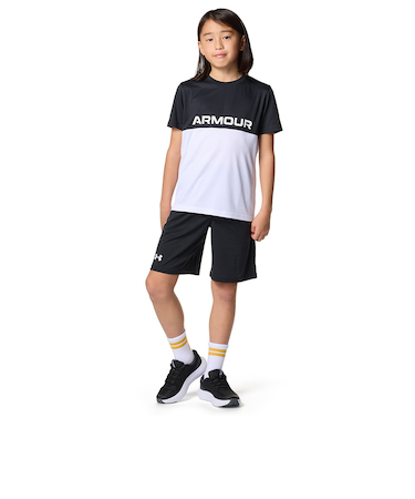 アンダーアーマー（UNDER ARMOUR）ジュニア テック カラーブロック Tシャツ ショーツ 上下セット 6001343 001