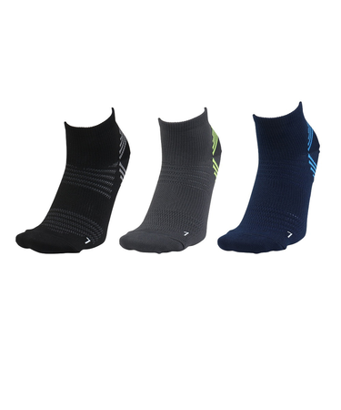 靴下 シャインブロック アンクルソックス 3足組 25-28センチ YELBLUBLK SK5S0008-WA894-GRGSA YEL 伸縮 シンプル 遮熱…