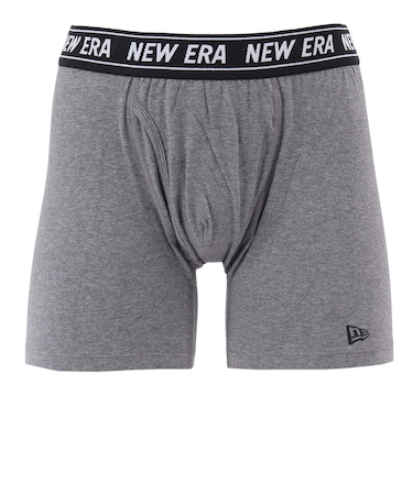 ニューエラ（NEW ERA）パンツ ボクサーパンツ ロング チャコールグレー M-LLサイズ CHA 14518220 新調 新生活 衣替え 前開き仕様 ロゴ…