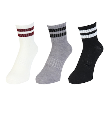 クー(Coo.)靴下 アンクルソックス 3足組 OFFGRYBLK 25-28センチ 894CO5GSA0053 OFF 抗菌 防臭 おしゃれ カジュアル …