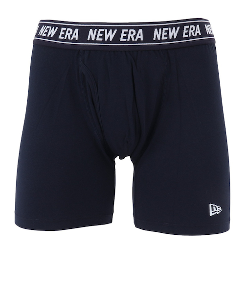 ニューエラ（NEW ERA）パンツ ボクサーパンツ ロング ネイビー M-LLサイズ 14518219 新調 新生活 衣替え 前開き仕様 ロゴ入り おしゃれ …