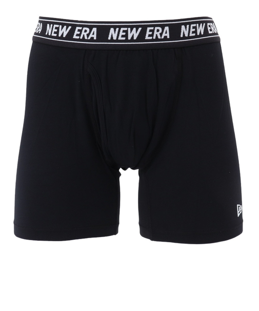 ニューエラ（NEW ERA）パンツ ボクサーパンツ ロング BLK 黒 M-LLサイズ14518221 新調 新生活 衣替え 前開き仕様 ロゴ入り おしゃれ …