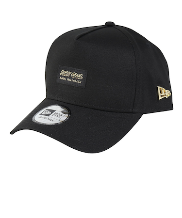 ニューエラ（NEW ERA）帽子 9FORTY A-Frame Metal Flag ブラック ウーブンパッチ キャップ 14388670