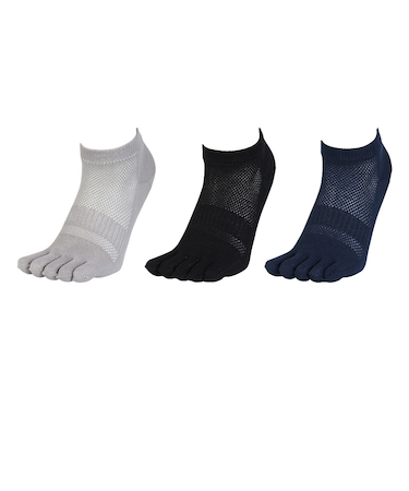 クー(Coo.)靴下 消臭 5指ソックス 3足組 GRYNVYBLK 22-25センチ 895CO5GSA0026 GRY 吸汗速乾 消臭 防臭 抗菌 新調…