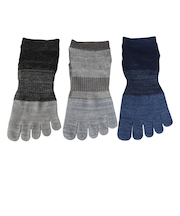 クー(Coo.)靴下 冷感 5指ソックス 3足組 GRYNVYBLK 22-25センチ 895CO5GSA0009 GRY 吸汗速乾 接触冷感 5本指ソック…