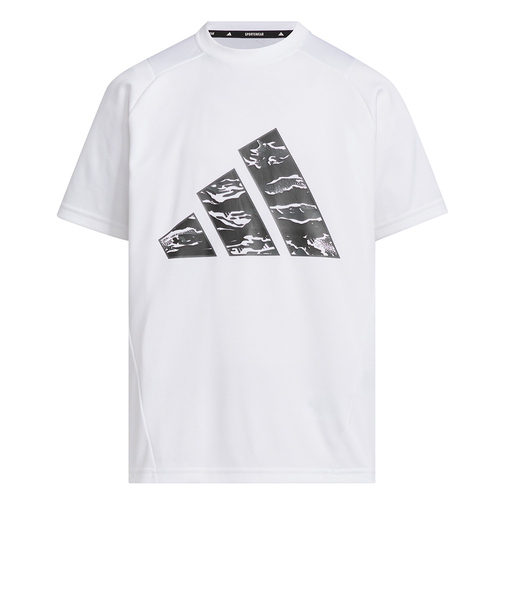 アディダス（adidas）キッズ エッセンシャルズ 3バー カモ柄 半袖Tシャツ KCE63-JL9589