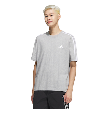 アディダス（adidas）エッセンシャルズ プラス ルーズフィット スリーストライプス 半袖Tシャツ JUP90-JW6946