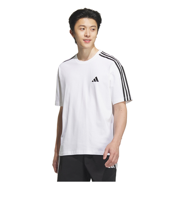 アディダス（adidas）エッセンシャルズ プラス ルーズフィット スリーストライプス 半袖Tシャツ JUP90-JW6947