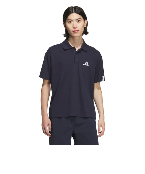 アディダス（adidas）エッセンシャルズ プラス ルーズフィット スモールロゴ 半袖ポロシャツ JUP99-JW6986