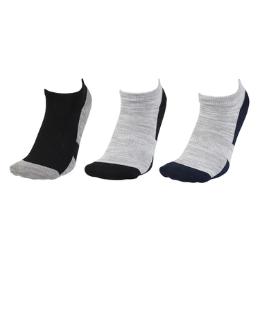 クー(Coo.)靴下 消臭ショート丈ソックス 25-28センチ 3足組 GRYNVYBLK 894CO5GSA0037 GRY 吸汗速乾 消臭 防臭 抗菌 新…
