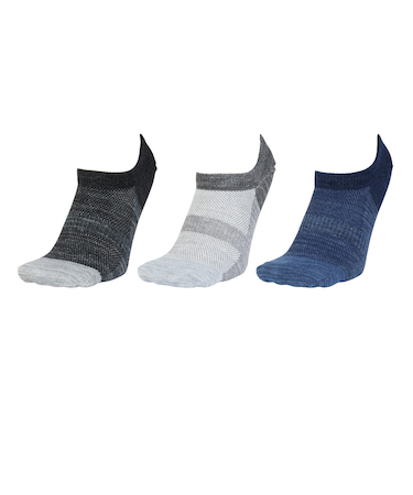 クー（Coo.）靴下 冷感スニーカーイン ショート丈ソックス 3足組  25-28センチ  GRYNVYBLK 894CO5GSA0012 GRY 吸汗速乾 …