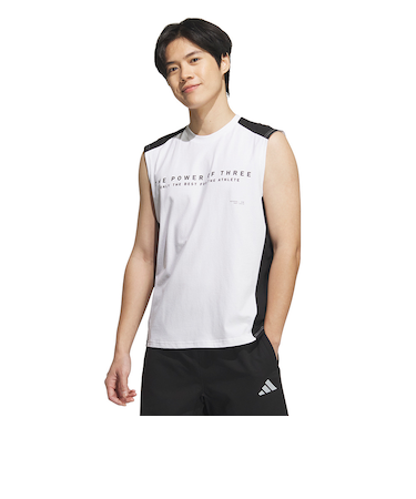 アディダス（adidas）Adptn ホリゾンタル ストライプス テクスチャード ダブルニット ノースリーブシャツ KQD53-JM2086