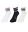 クー（Coo.）靴下 アンクル丈ソックス 3足組 BLKWHTOFF 22-25センチ 895CO5GSA0047 BLK ラインソックス 抗菌 防臭 シンプ…