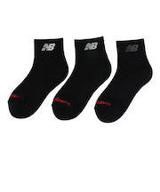 ニューバランス（new balance）靴下 ジュニア ショートレングス ソックス 3足組 黒 19-21cm LAS55651BK 子供 3足セット ショー…