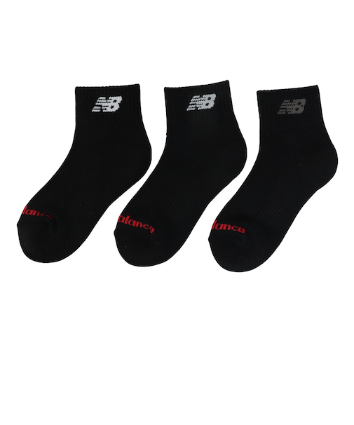 ニューバランス（new balance）靴下 ジュニア ショートレングス ソックス 3足組 黒 19-21cm LAS55651BK 子供 3足セット ショー…