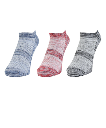 クー(Coo.)靴下 冷感ショート丈 ソックス丈ソックス 3足組 GRYNVYBLK 25-28センチ 894CO5GSA0020 GRY 吸汗速乾 接触冷感…