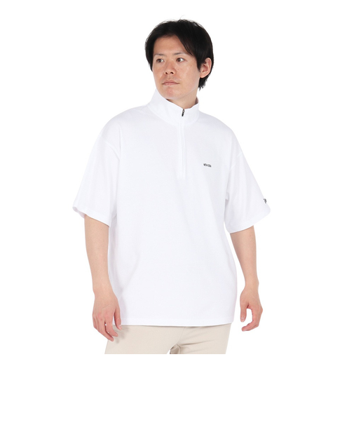ニューエラ（NEW ERA）半袖 オーバーサイズド パフォーマンス ハーフジップ Tシャツ WHI 14410158