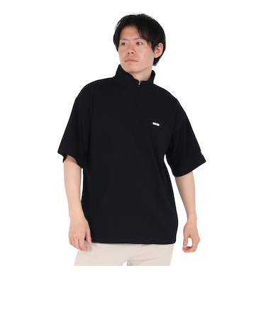 ニューエラ（NEW ERA）半袖 オーバーサイズド パフォーマンス ハーフジップ Tシャツ BLK 14410159