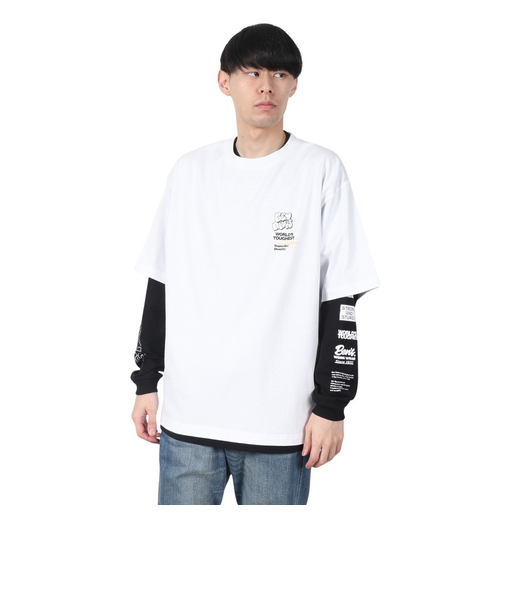 ベンデイビス（BEN DAVIS）長袖 半袖 レイヤードTシャツセット フォト 25380048-WHT
