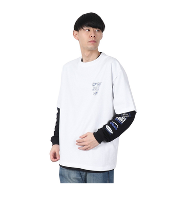ベンデイビス(BEN DAVIS)長袖 半袖 レイヤードTシャツセット タギングロゴ 25380047-WHT