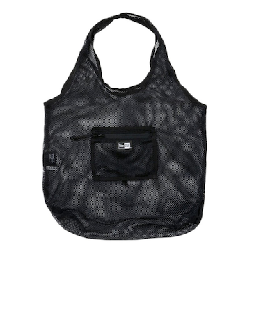 ニューエラ（NEW ERA）エコトートバッグ 黒 22L パッカブル ブラックメッシュ 14521337 肩掛け 手提げ エコバッグ ショッピングバッグ
