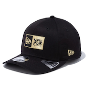 ニューエラ（NEW ERA）キャップ 9FIFTY ストレッチスナップ ボックスロゴ ブラック×ゴールド Mサイズ 14524915 サイズ調整可能