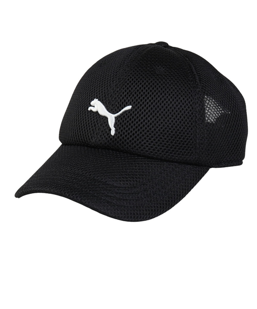 プーマ（PUMA）帽子 トレーニング メッシュ アジアフィット キャップ 黒 02657101 プーマキャット エアメッシュ 吸汗速乾 汗止めバンド
