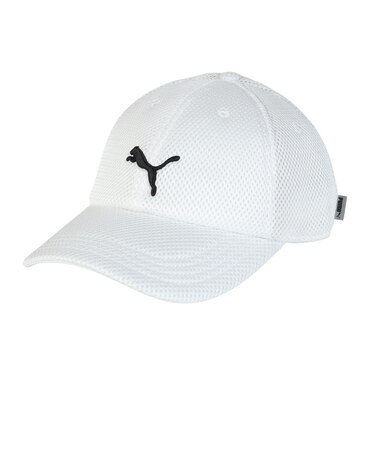 プーマ(PUMA)帽子 トレーニング メッシュ アジアフィット キャップ 白 02657103 プーマキャット エアメッシュ 吸汗速乾 汗止めバンド