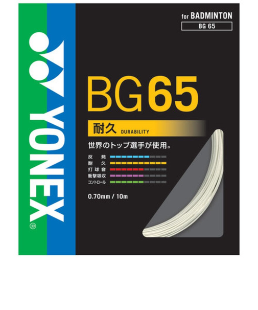 ヨネックス（YONEX）バドミントンストリング ミクロン 65 BG65-2-011